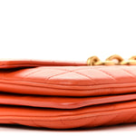 Lambskin Carre Quilted Le Maillon Satchel Orange