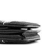 Faux Calfskin Fabric Sneakerhead Crossbody Wallet Black