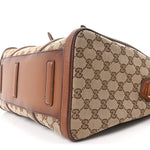 Monogram Medium Lady Web Boston Bag Beige Cuir