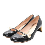 Vernice Crystal Pearl Embellished Mary Jane Pumps  36 Black