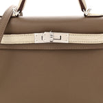 Madame Calfskin Matte Alligator Mini Kelly Sellier Touch 20 Etoupe Beton