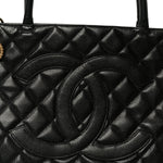 Caviar Quilted Medallion Tote Black