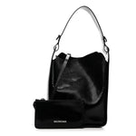 Extra Supple Calfskin Snakeskin Embossed Calfskin Small Tool 2.0 North-South Tote Black
