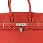 Taurillon Clemence Eclat Birkin 35 Sanguine White