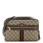 GG Supreme Monogram Web Small Ophidia Shoulder Bag Brown