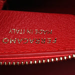 Calfskin Medium Hug Soft Bicolor Shoulder Bag Black Flame Red