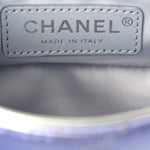 Gradient Metallic Calfskin Quilted Clutch Silver Blue Yellow Purple