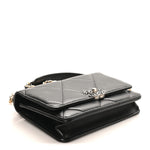 Lambskin Quilted Chanel 19 Wallet On Chain WOC Black