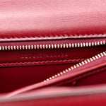 Boarded Dyana Lux Calfskin Web Monochrome Small Bamboo 1947 Top Handle Bag Rosso Ancora