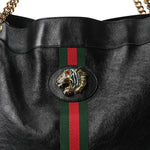 Calfskin Large Rajah Chain Tote Black