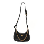 Goatskin Small Aphrodite Shoulder Bag Black