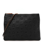 Calfskin Ottomar Monogram Medium Crossbody Pouch Black