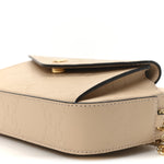 Calfskin GG Super Mini Debossed Chain Wallet Light Beige