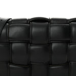 Nappa Maxi Intreccio Padded Cassette Crossbody Bag Black