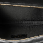 Lambskin Quilted Front Pocket Clutch With Chain Black
