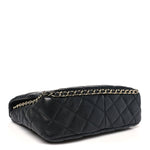 Lambskin Quilted Enamel CC Chain Frame Flap Black