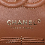 Lambskin Quilted Small Double Flap Brown