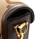 Monogram Jumbo GG Textured Dollar Calfskin Web Mini Horsebit 1955 Shoulder Bag Camel Ebony New Acero