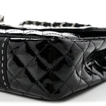 Patent Quilted Secret Label Medium Flap Black