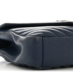 Sheepskin Matelasse Chevron Monogram Medium College Bag Navy