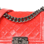 Velvet Quilted Small Boy Flap Coral