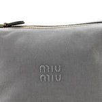 Canvas Gabardine Pouch Alluminio Celeste