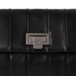 Lambskin Vertical Quilted Clutch Black