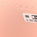 Shiny Caviar Preppy Coco Long Vanity With Strap Light Pink