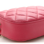 Caviar Quilted Camera Case Dark Pink