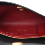 Lambskin Chevron Quilted Top Handle Envelope Clutch Black