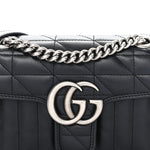 Calfskin Matelasse Aria Mini GG Marmont Shoulder Bag Black