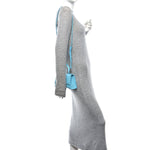 Shiny Calfskin Crocodile Embossed Hourglass Top Handle Bag XS Turquoise