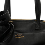 Grained Calfskin Medium Carrie Bowling Bag Black