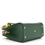 Wonka Grain Calfskin Mini Diana Tote Bag Green Yellow Fluo