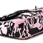 Printed Fabric East West Flap Black Pink