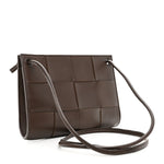 Lambskin Maxi Intrecciato Mini Cassette Crossbody Pouch Brown