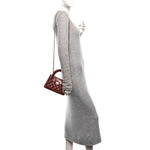 Shiny Aged Calfskin Quilted Nano Kelly Shopper Brown