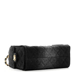 Washed Denim Quilted Mini Chanel 25 Handbag Black