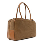 Velluto Righe Large Beau Top Handle Bag Cannella