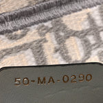 Oblique Embroidered Saddle Bag Gray