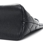 Caviar Quilted Medallion Tote Black