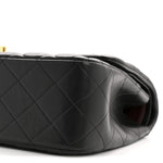 Lambskin Quilted Jumbo Double Flap Black