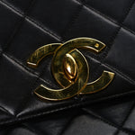 Lambskin Quilted Medium Single Flap Black