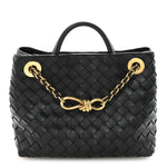 Nappa Intrecciato Small Andiamo With Chain Shoulder Bag Black