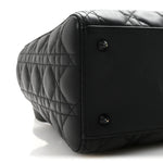 Ultra Matte Calfskin Cannage Medium Lady Dior Black