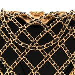 Metal Lambskin Quilted CC Heart Minaudiere Crossbody Black
