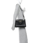 Grainy Calfskin Small Zumi Top Handle Bag Black