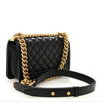 Caviar Quilted Small Boy Flap Black