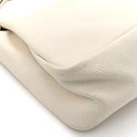 Vitello Daino Soft Medium Zippered Top Handle Bag White