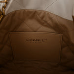 Shiny Calfskin Quilted Mini Chanel 22 White